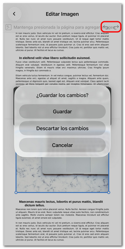 Guardar la imagen editada