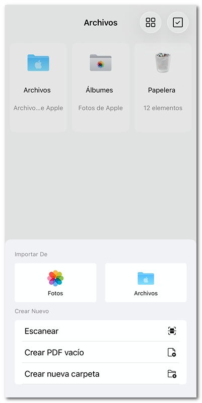 Importar archivo a PDFgear para iOS
