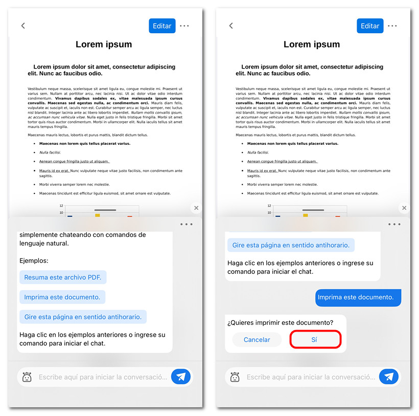 Pedir a Copilot que imprima el PDF