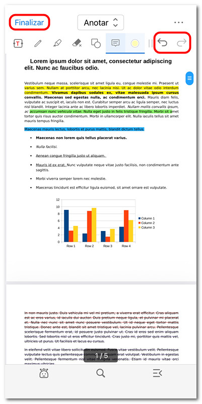Salir del modo de anotar PDF