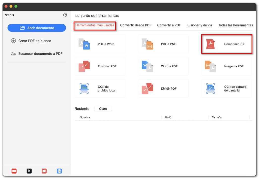 Abrir el compresor de PDF