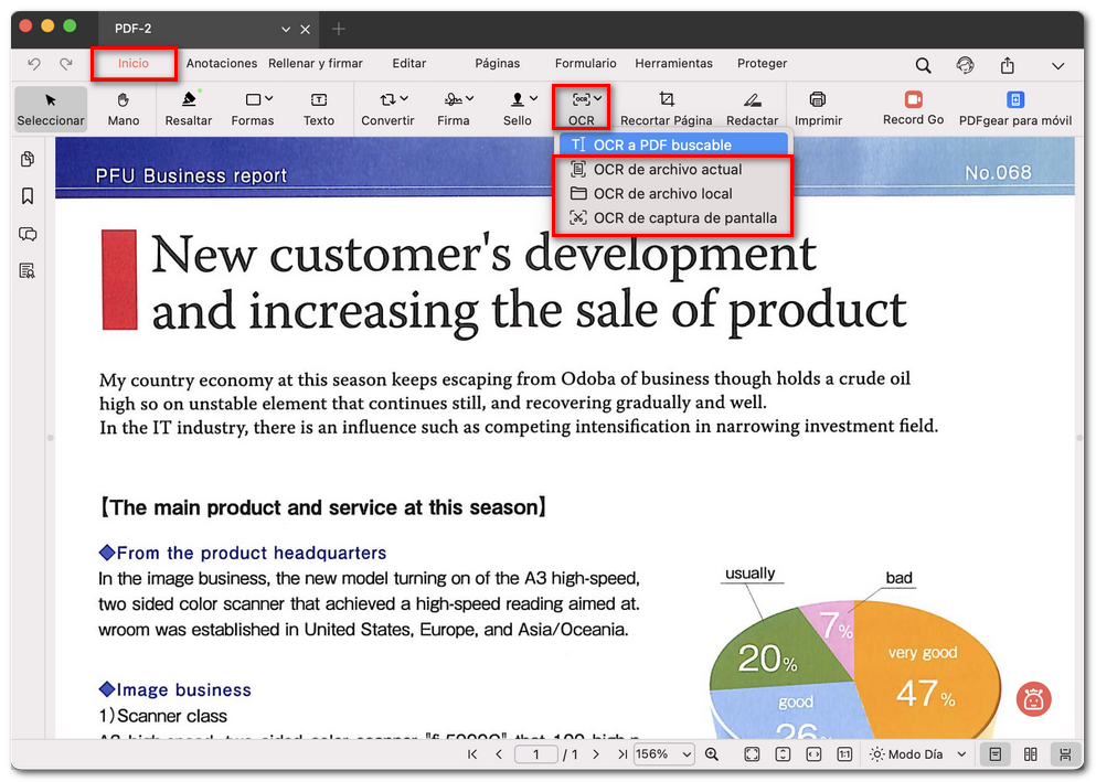 Abrir la herramienta de OCR de texto