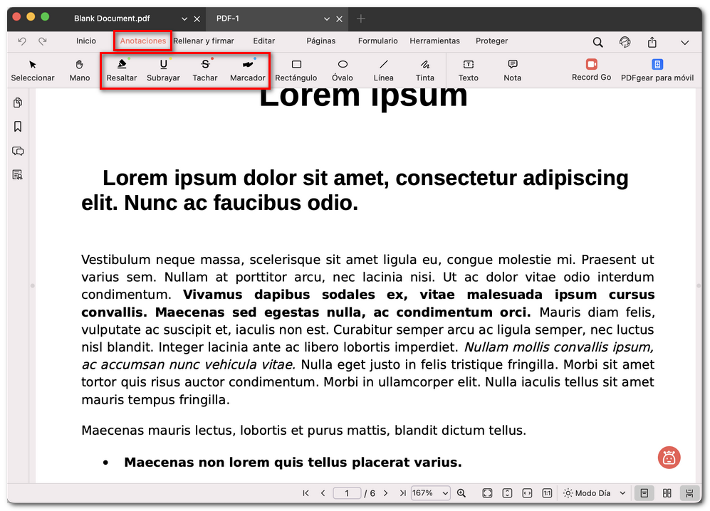 Abrir las herramientas de marcado de PDFgear
