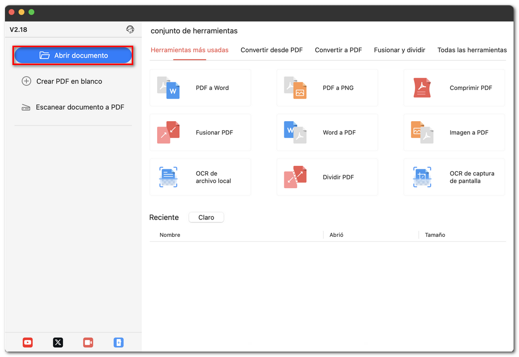 Abrir un PDF en PDFgear en Mac