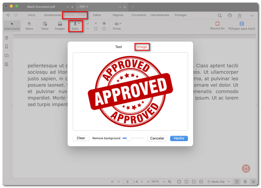Añadir un sello de imagen