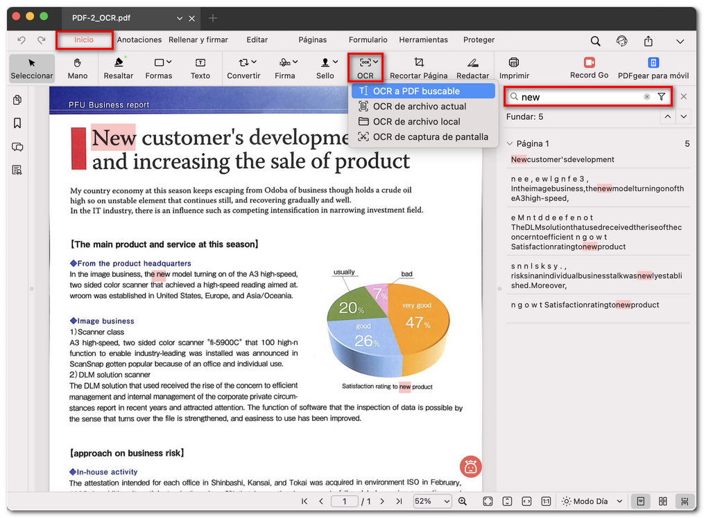 Buscar texto en un PDF escaneado