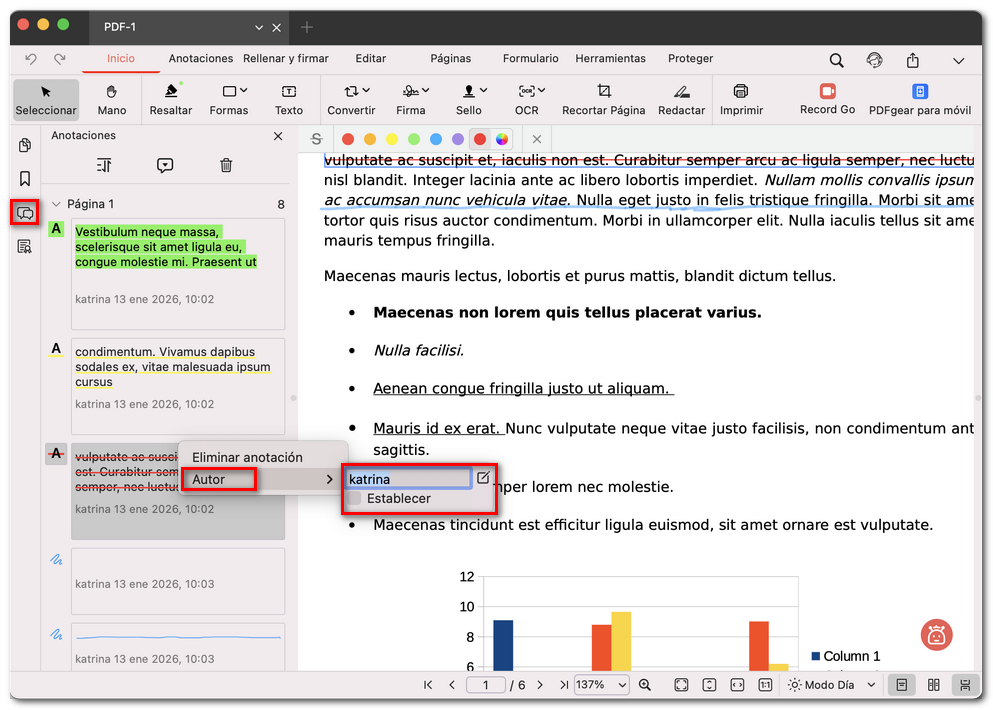 Cambiar el autor de la anotación