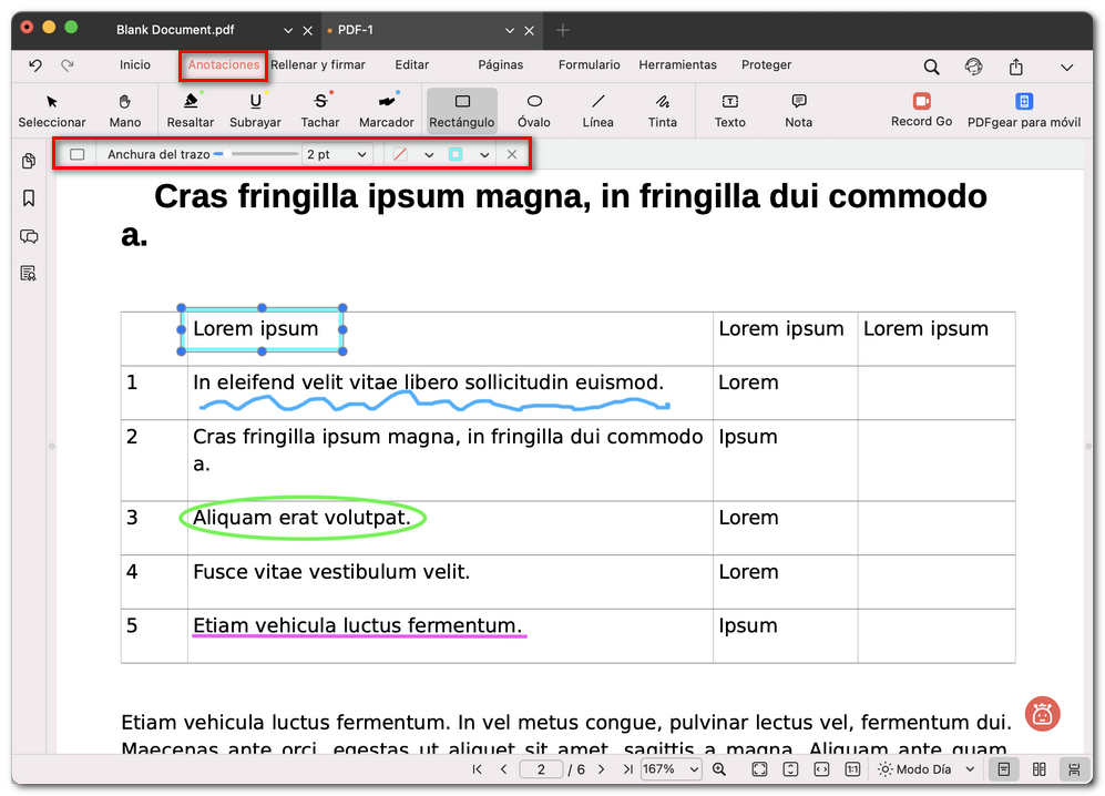 Dibujar en un PDF con PDFgear