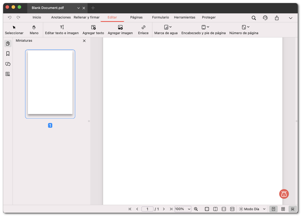 Diseñar tu PDF en blanco