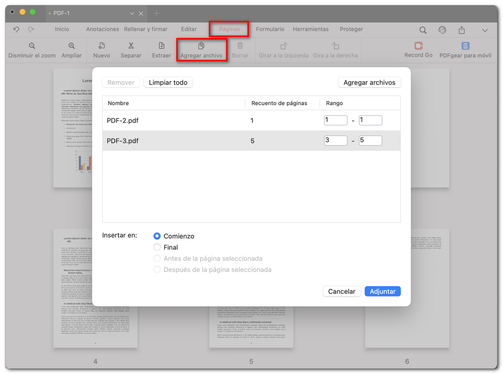 Elegir anexar archivo