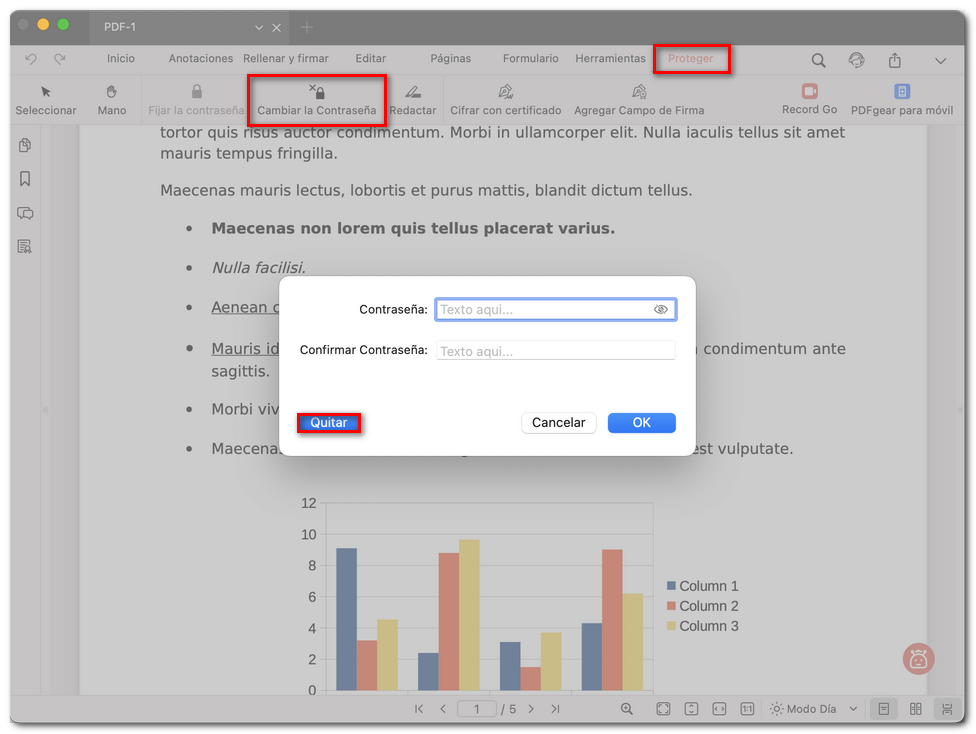 Eliminar la contraseña de un archivo PDF