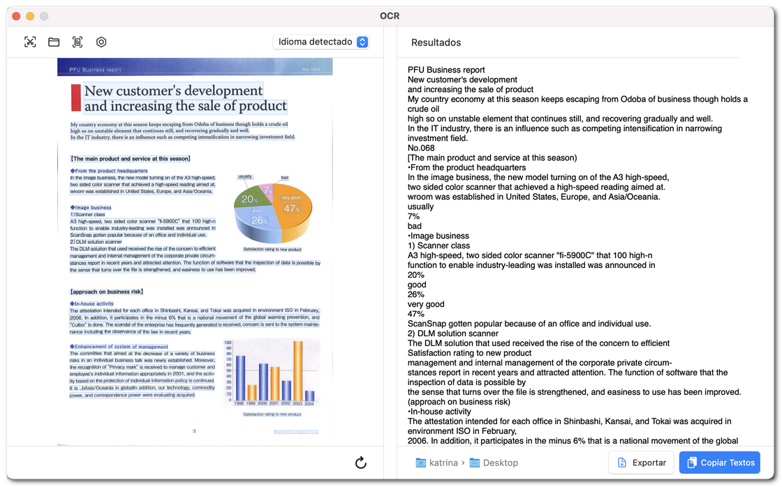 Extraer texto de una imagen escaneada