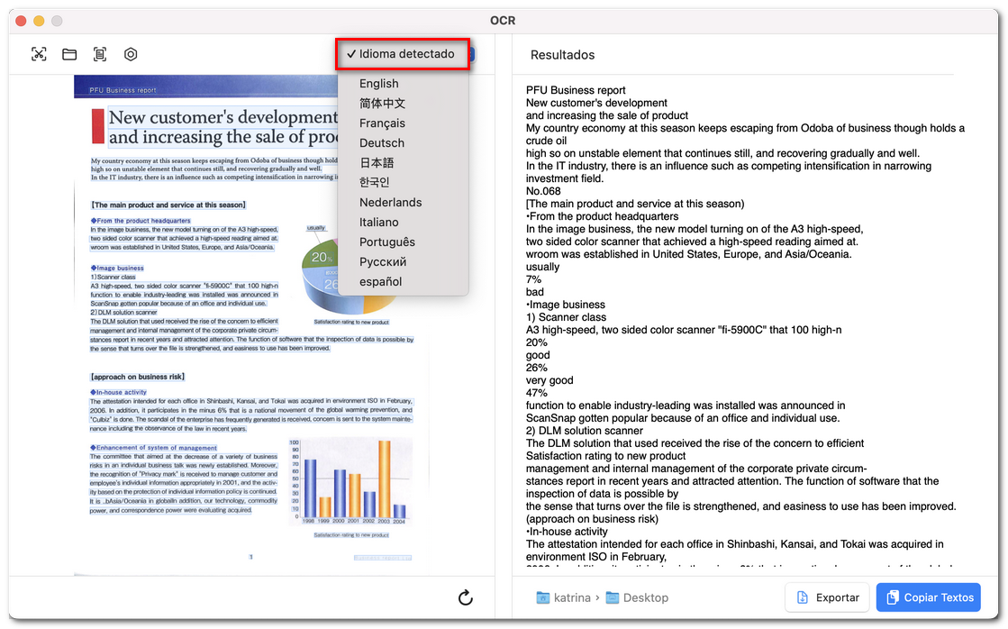 Extraer texto del PDF escaneado