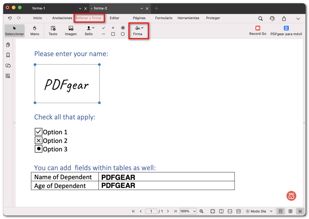 Firmar un PDF con PDFgear