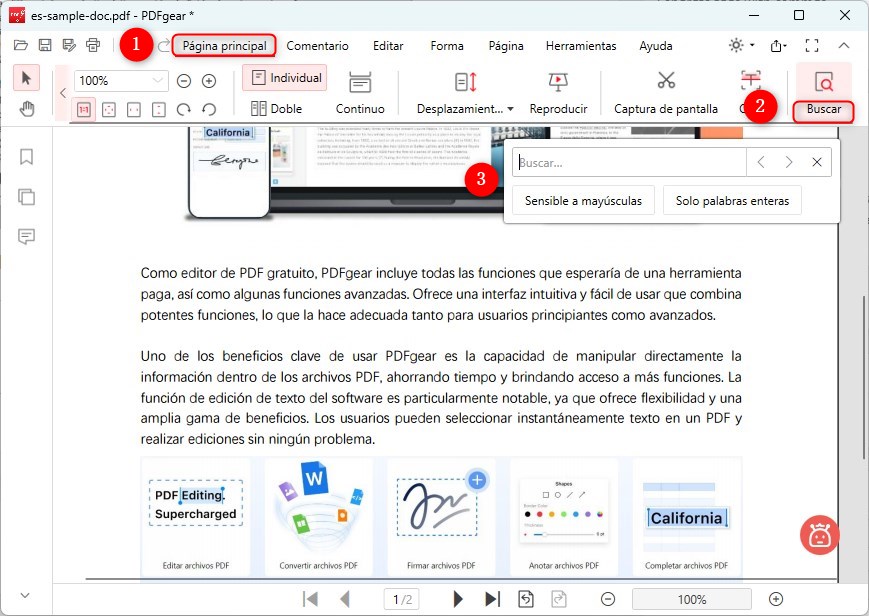 Abrir la Función de Búsqueda
