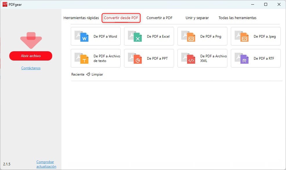 Convertir PDF directamente