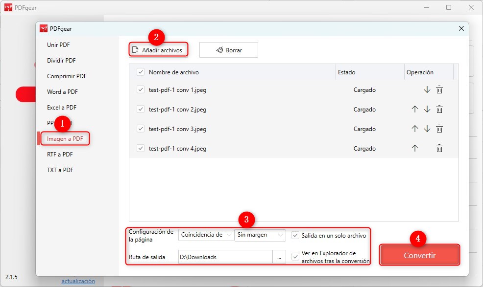 Crear PDF desde Imagen
