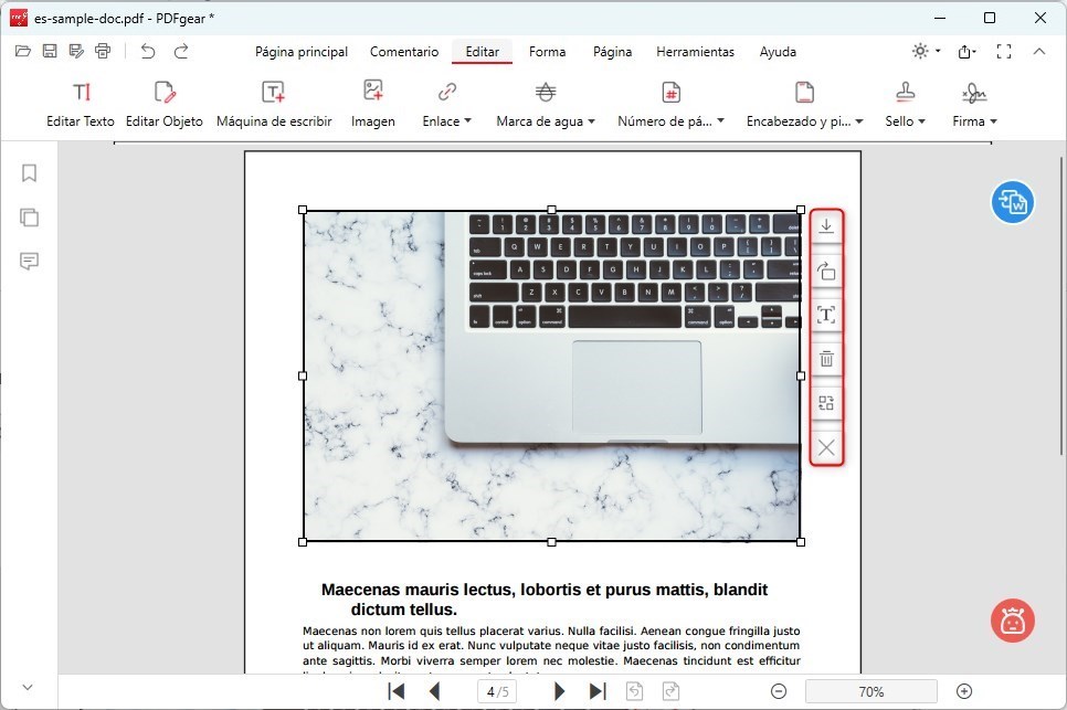 Editar Imagen en el PDF