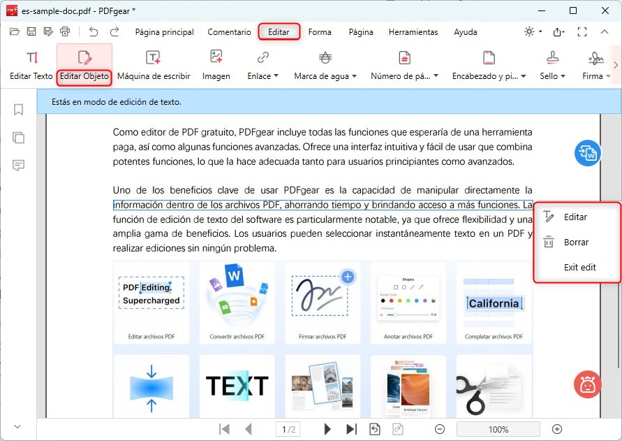 Editar Objeto de Texto en PDF
