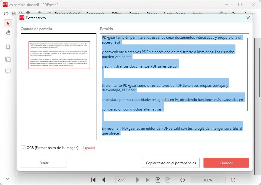 Extraer Texto de la Imagen