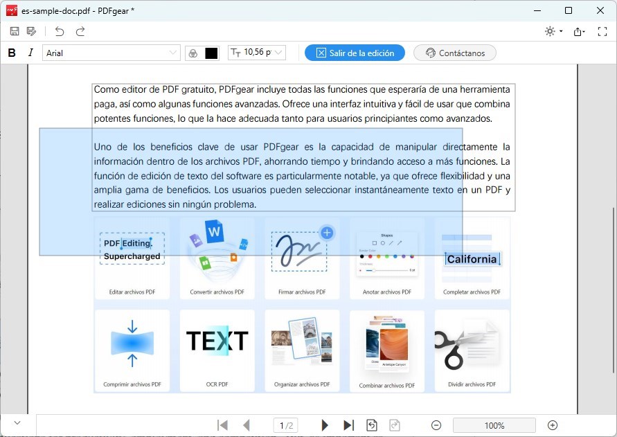 Mover el Bloque de Texto