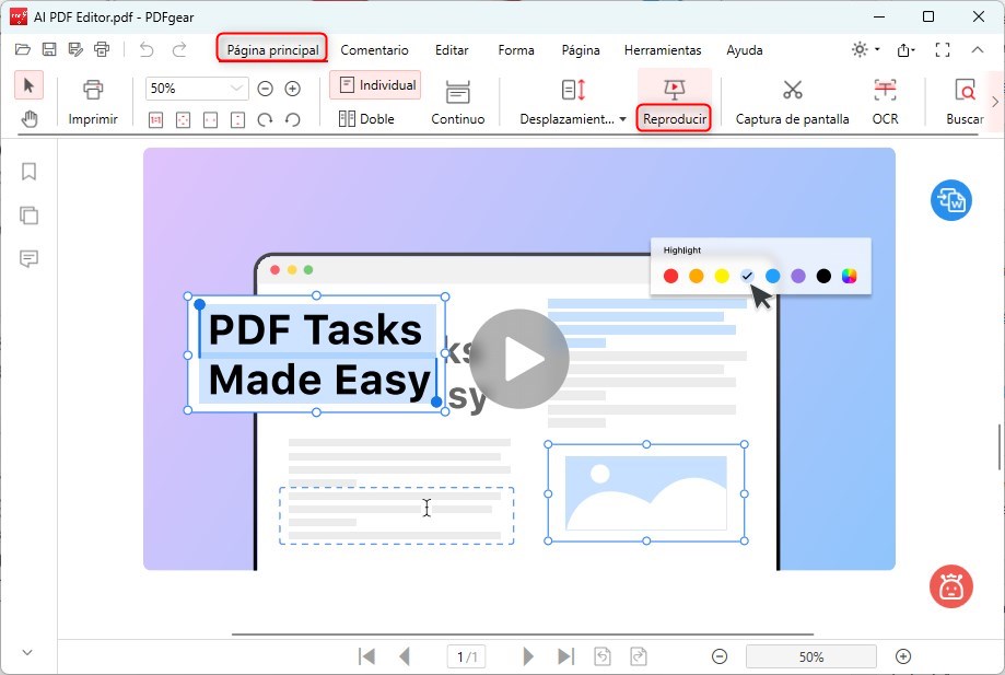 Presentación de Diapositivas de un PDF