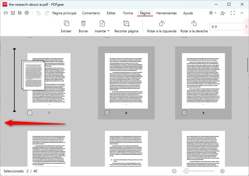 Reordenar páginas en PDF