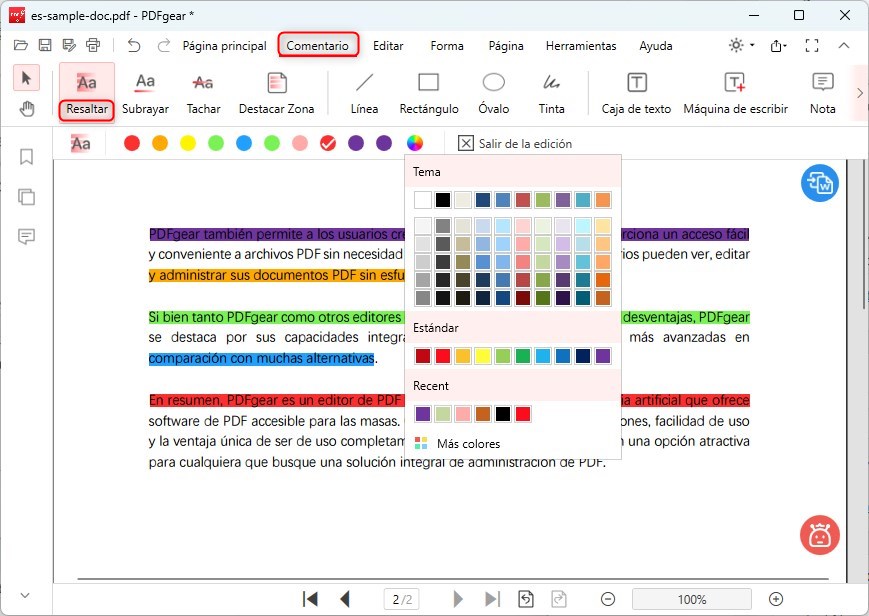 Resaltar el Texto del PDF