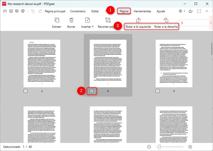 Rotar páginas de PDF