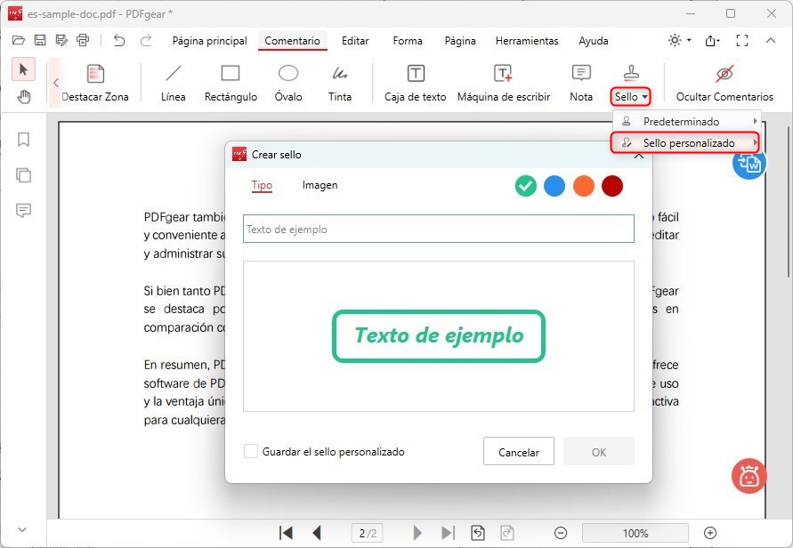 Sello Personalizado en el PDF