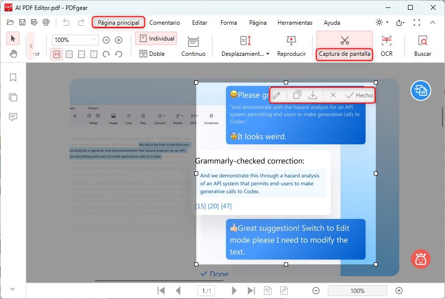 Tomar una captura de pantalla de un PDF