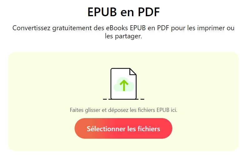 Accédez au convertisseur en ligne EPUB 
