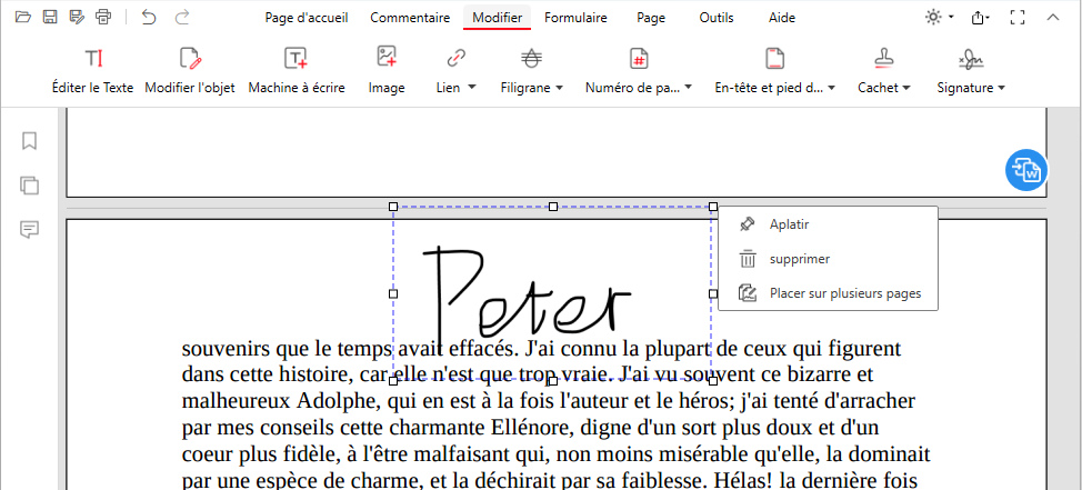 Peaufiner les détails de la signature