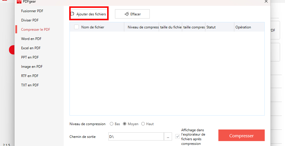 Ajouter des fichiers à PDFgear