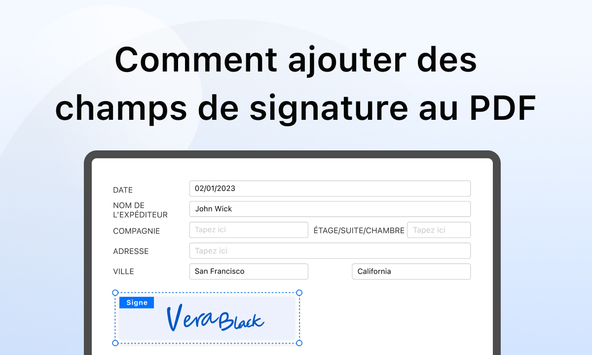 Ajouter un champ de signature PDF