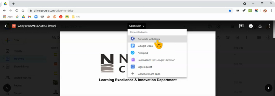 Ouvrir un PDF avec Kami