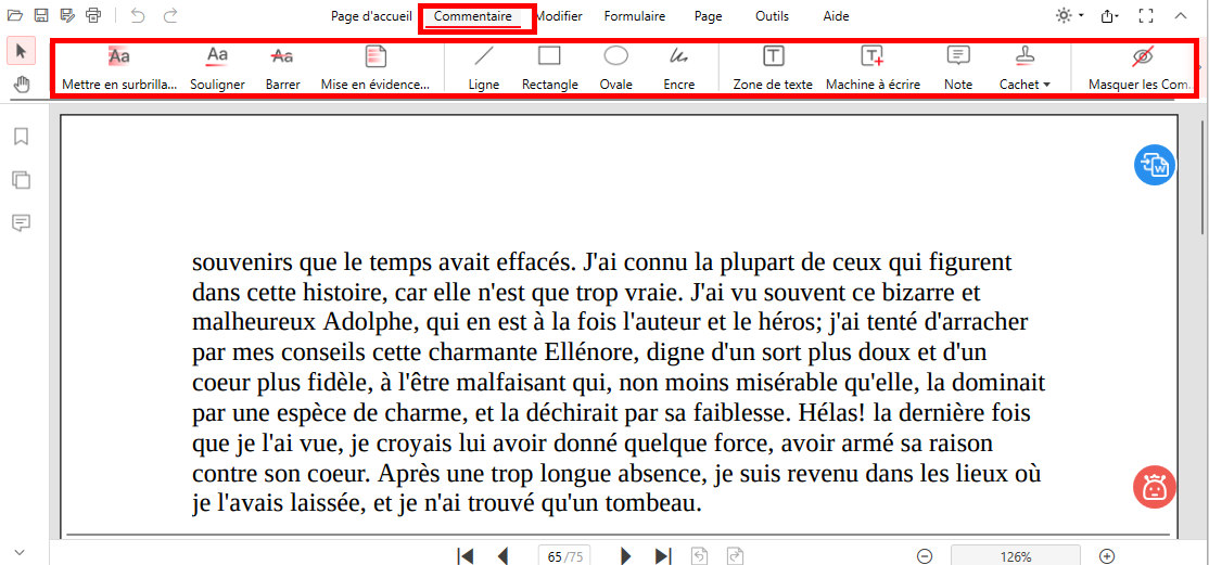 Aller à la boîte à outils d'annotation