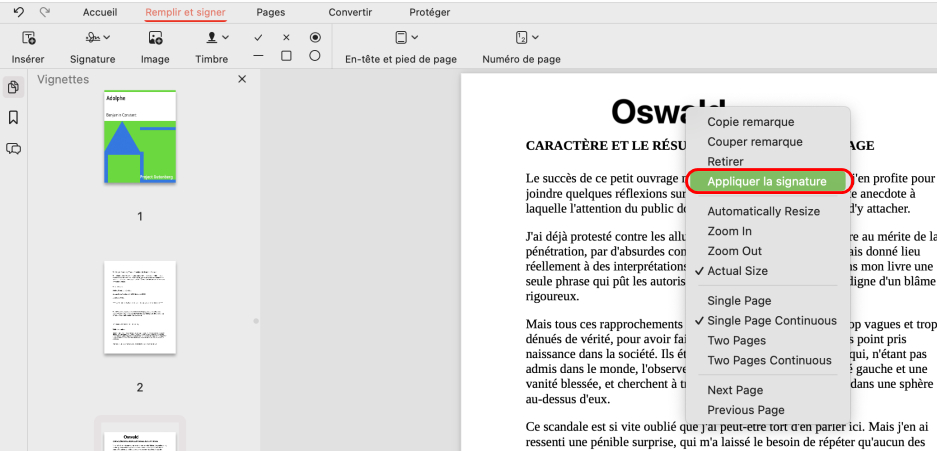 Appliquer et enregistrer