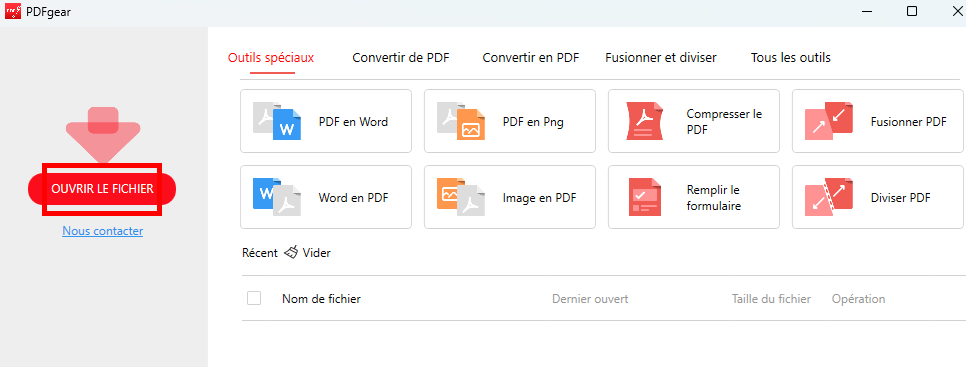 Ouvrir un fichier PDF avec PDFgear