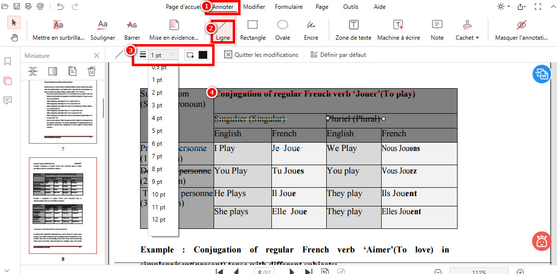Barrer le PDF scanné