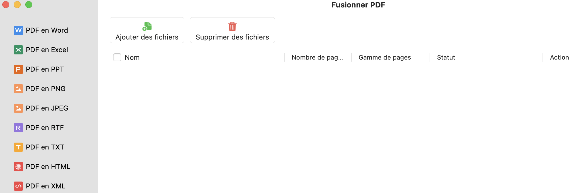 Cliquez sur Ajouter des fichiers