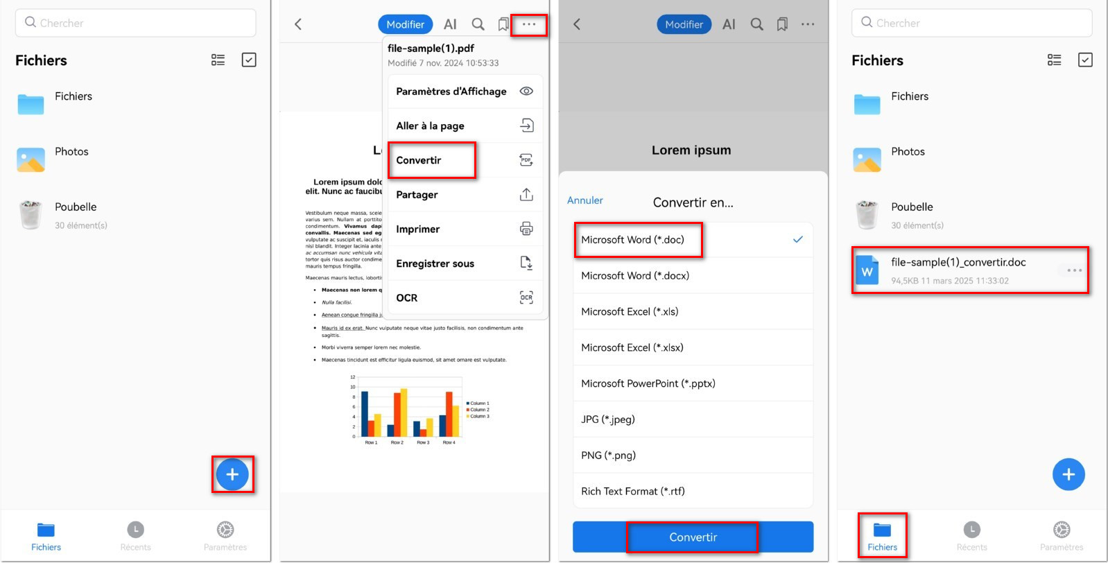 Convertir un PDF en Word sur iPhone