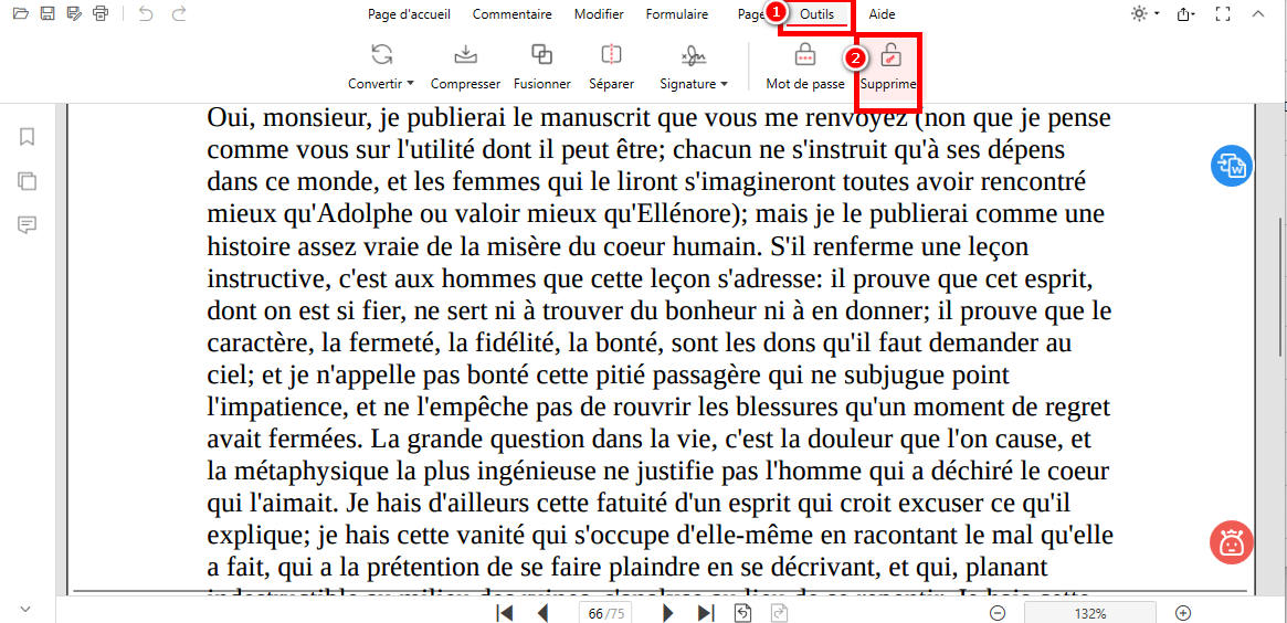 Effacer le mot de passe du PDF