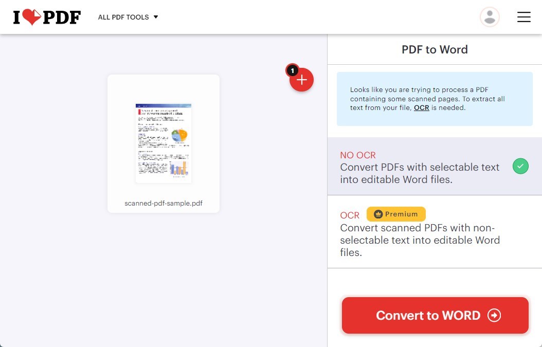 Convertir un PDF en Word en Ligne avec OCR