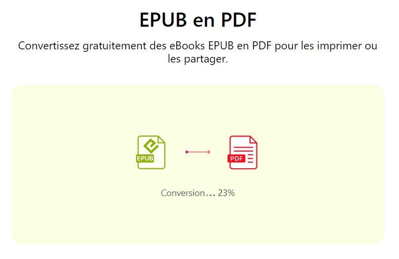 Convertir le fichier EPUB en PDF avec le convertisseur en ligne