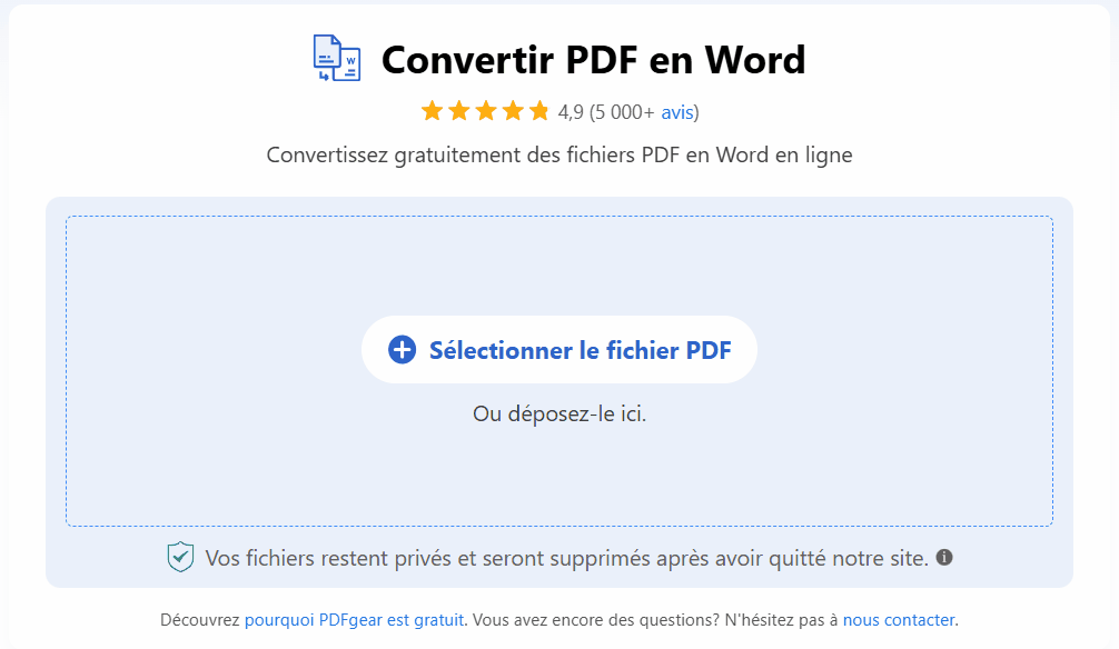 Convertir un PDF en Word en ligne
