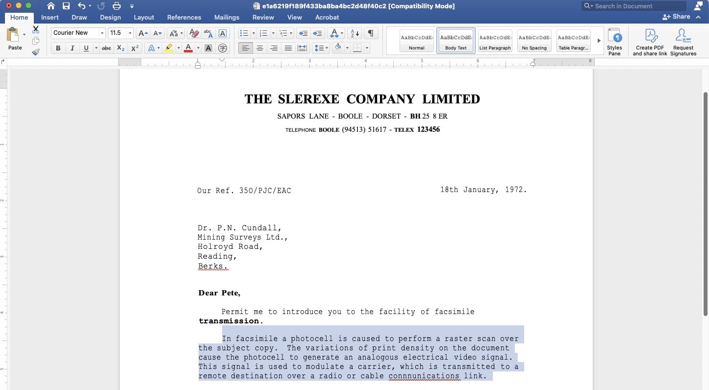 Copier le Texte du Fichier Word Converti