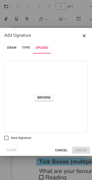 Signer sur un formulaire PDF