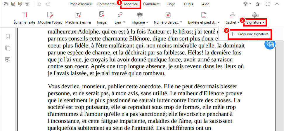 Créer une signature sur PDFgear