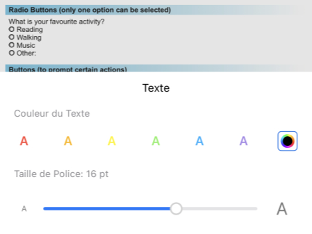 Changer la taille et la couleur du texte